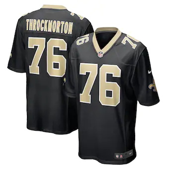 mens nike calvin throckmorton black new orleans saints game